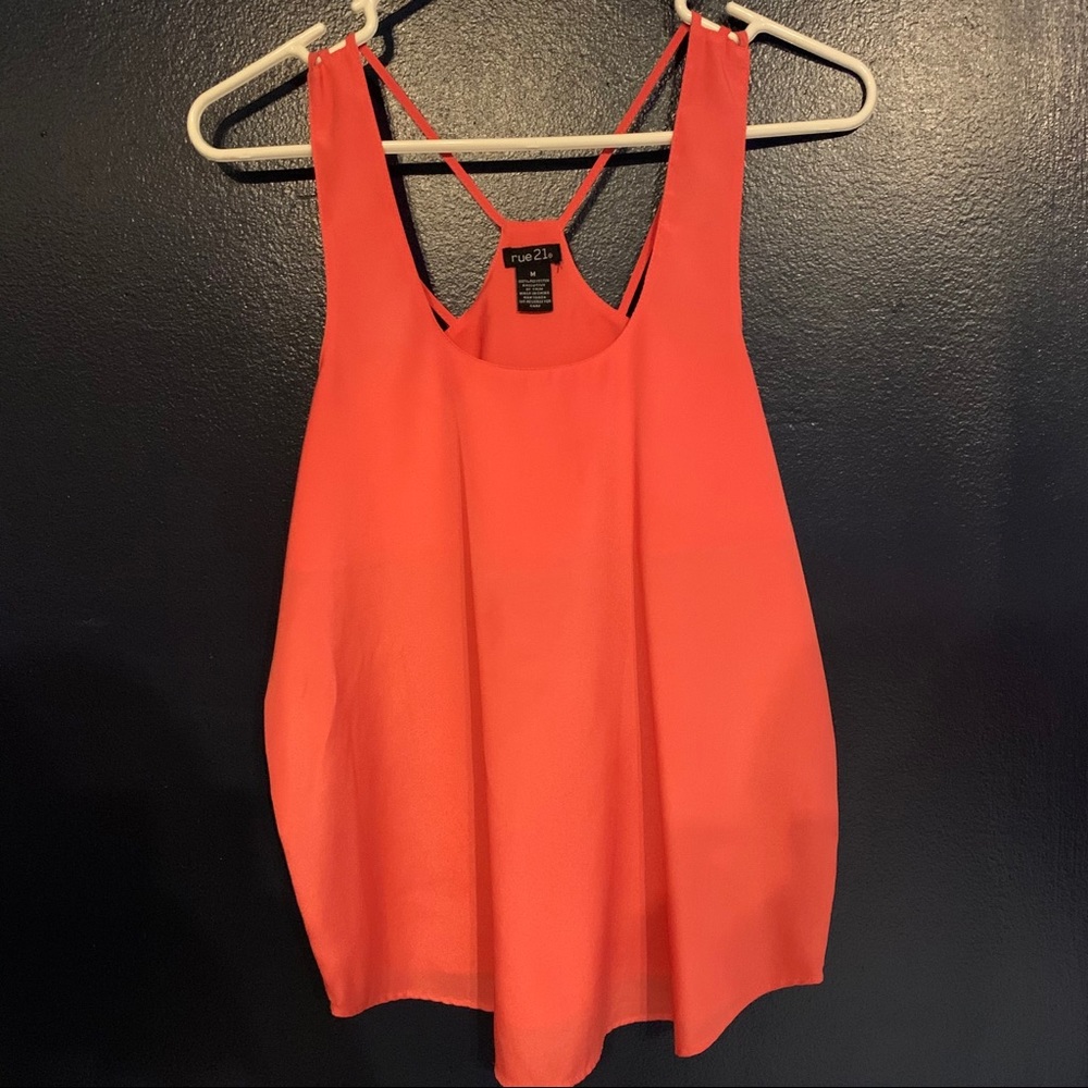Coral chiffon tank